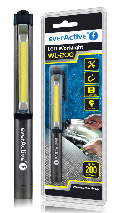 Flashlight everActive WL-200 3W COB LED цена и информация | Taskulambid, prožektorid | kaup24.ee