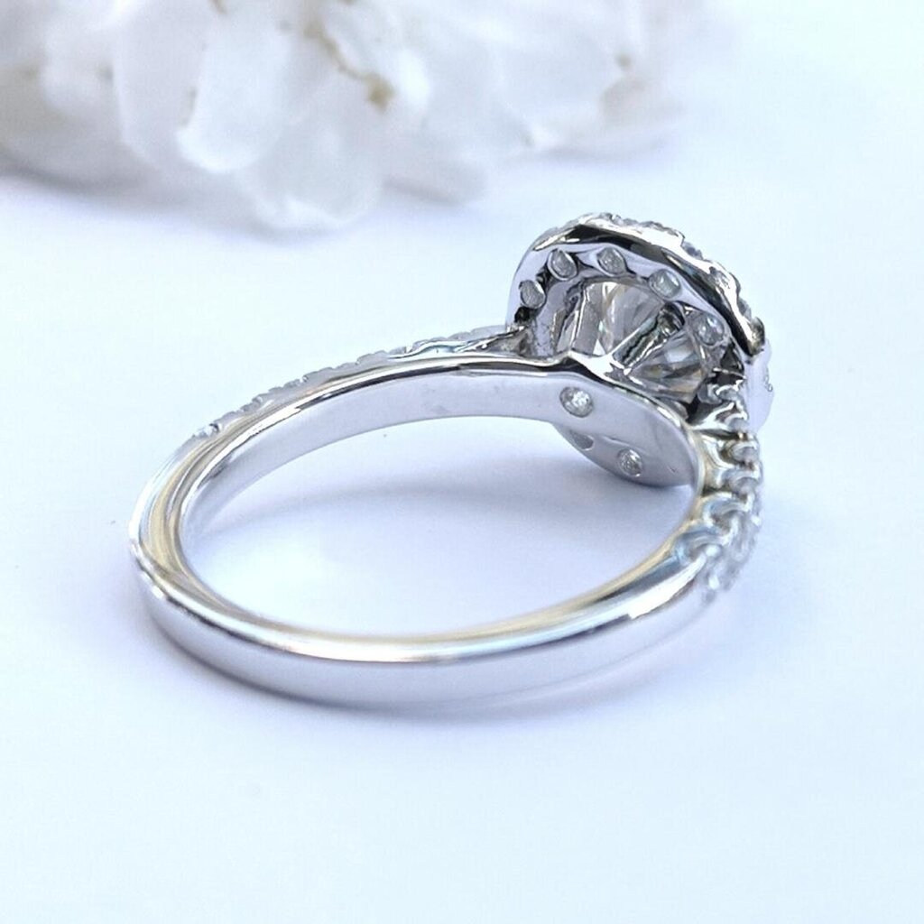 Naiste sõrmus teemant-moissanite, Hõbe 925 kaetud roodiumiga hind ja info | Sõrmused | kaup24.ee