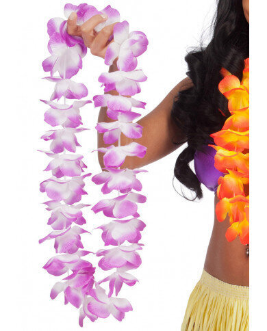 Hawaii vanik 100 cm lilla-valge hind ja info | Karnevali kostüümid | kaup24.ee