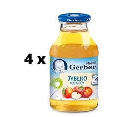 Детский сок Gerber со вкусом яблока, упаковка 4 шт. по 200 мл цена и информация | Пюре | kaup24.ee