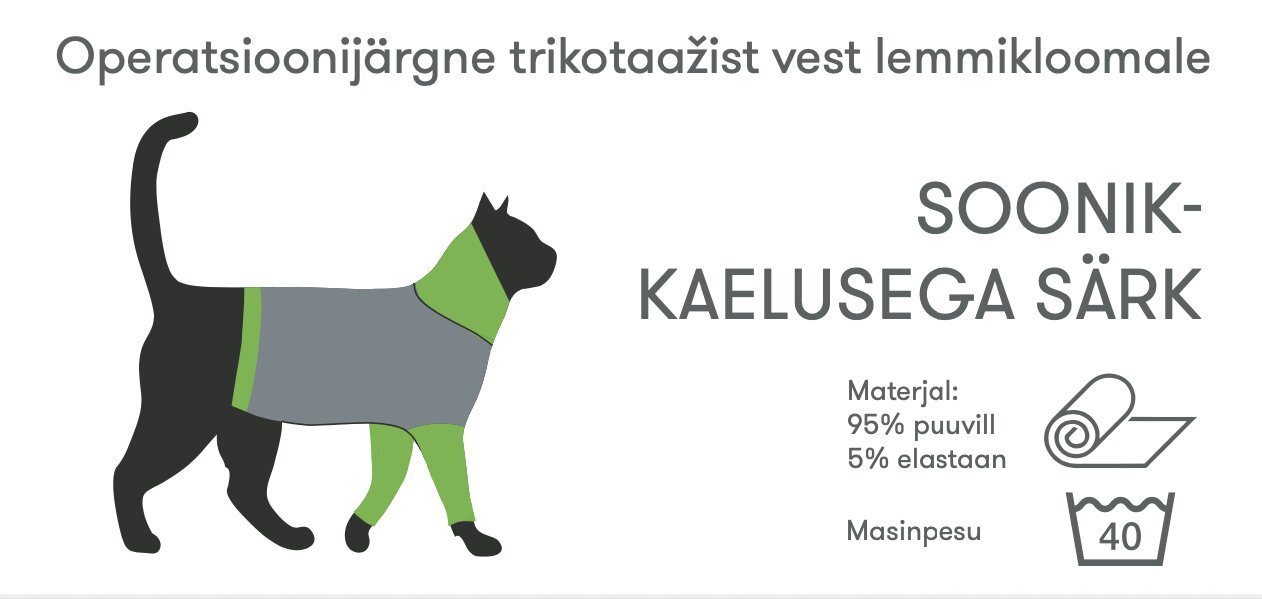 Operatsioonijärgne kõrge kaelusega särk kassile цена и информация | Riided koertele | kaup24.ee