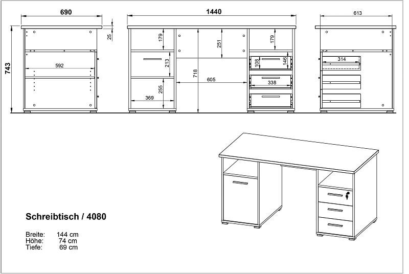 Kirjutuslaud Bureau 4080, pruun цена и информация | Arvutilauad, kirjutuslauad | kaup24.ee