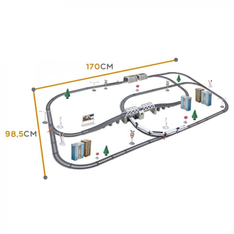 Elektriline raudtee koos tarvikutega, 914 cm цена и информация | Poiste mänguasjad | kaup24.ee