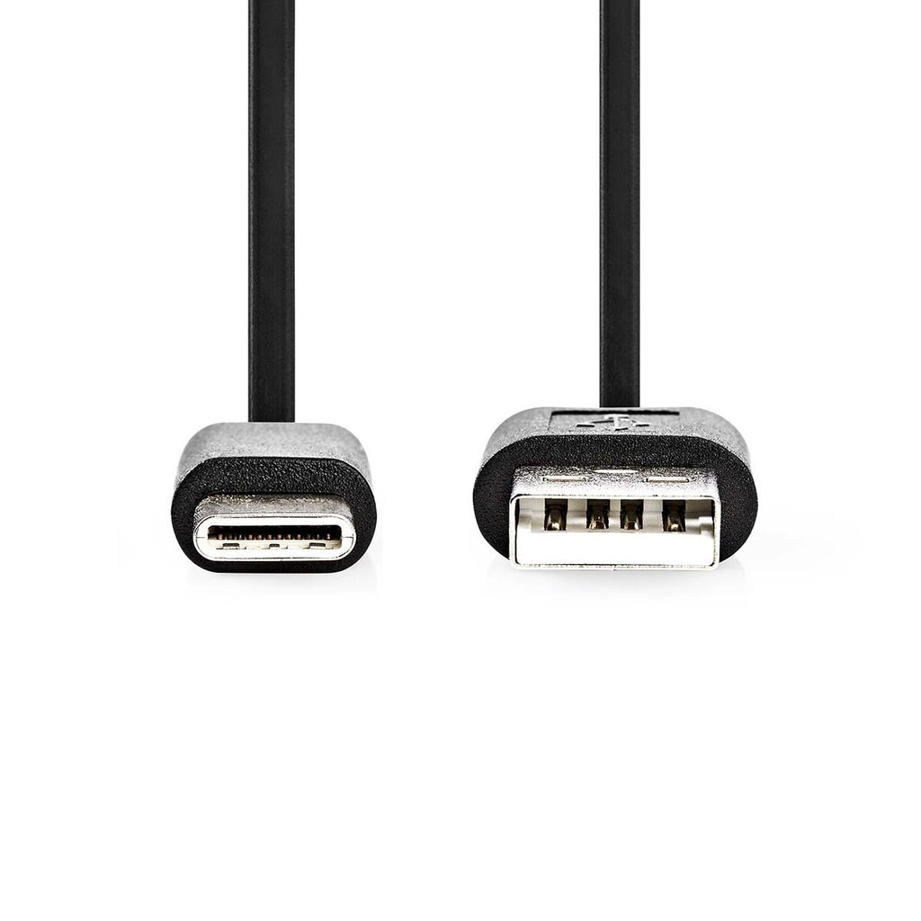 Kaabel Type-C, 2m, must, USB 2.0 цена и информация | Mobiiltelefonide kaablid | kaup24.ee