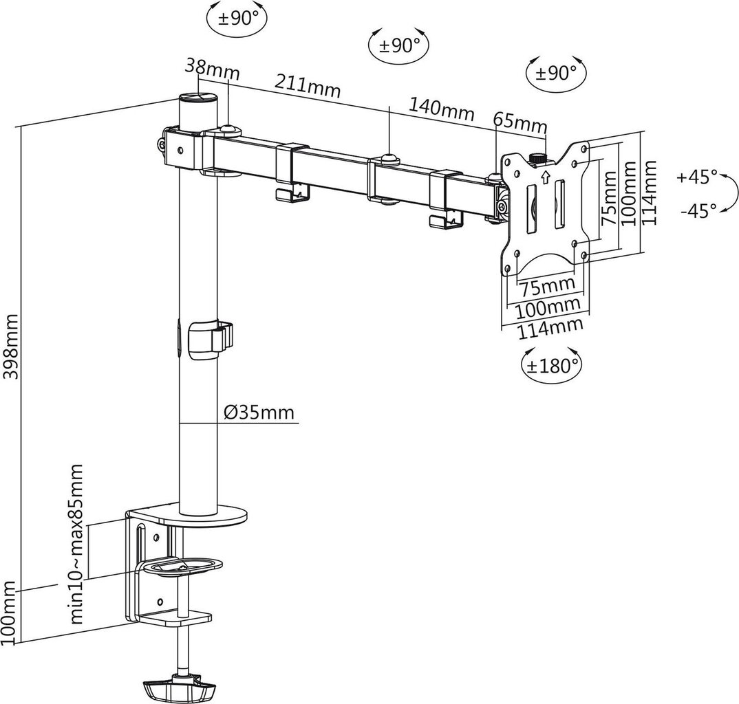 Maclean MC-883 monitor mount / stand цена и информация | Monitori hoidjad | kaup24.ee