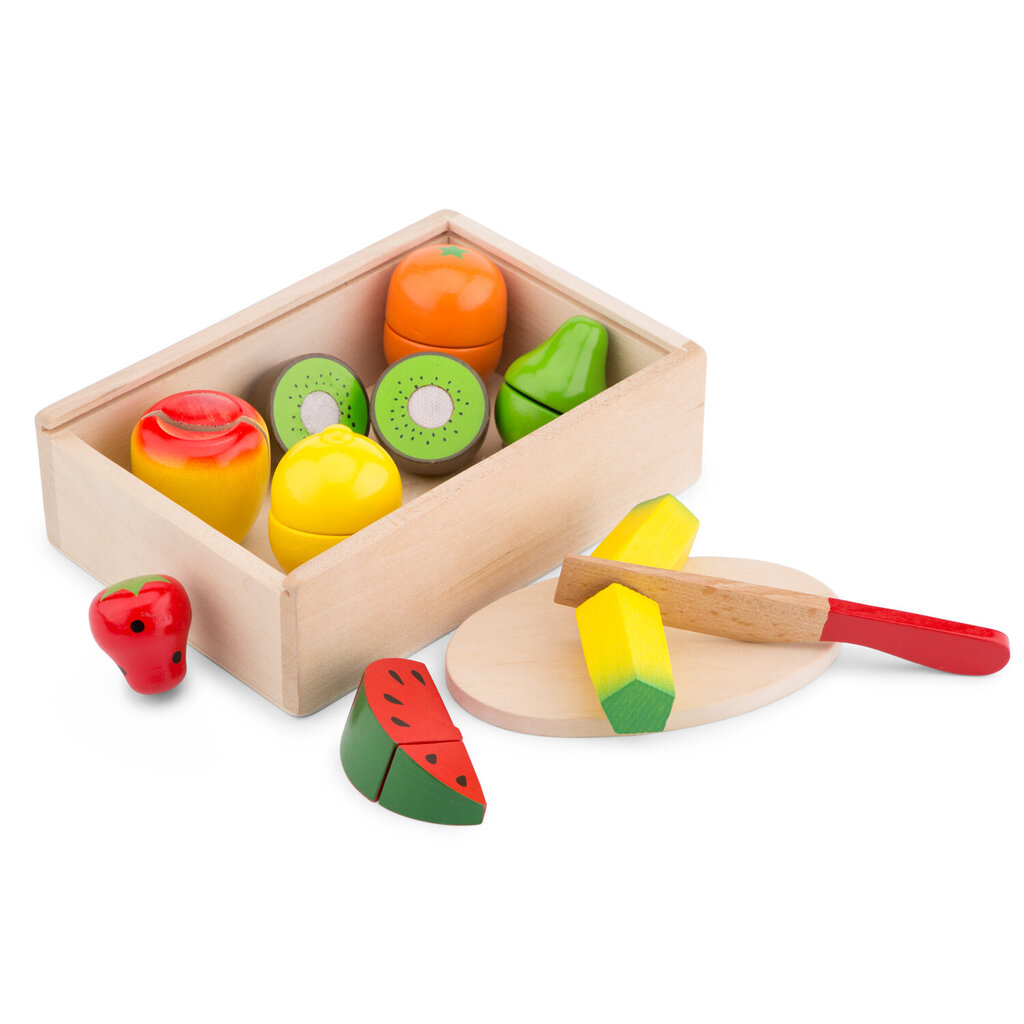 Toidulõikamine – Puuviljakarp, New Classic Toys 10581 hind ja info | Arendavad mänguasjad | kaup24.ee