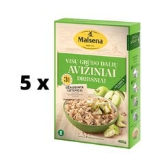 Kaerahelbed Malsena, 3 min, 400 g x 5 tk цена и информация | Каши, крупы, хлопья | kaup24.ee