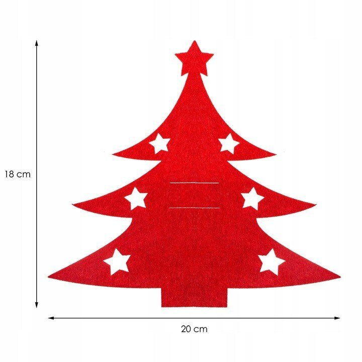 Jõulukaunistus söögiriistadele - Punane kuusk, 2 tk. цена и информация | Jõulukaunistused | kaup24.ee