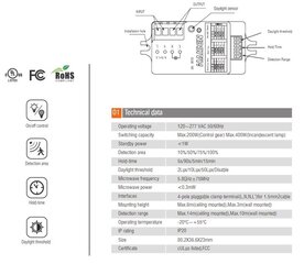 Liikumisandur G.LUX GR- microwave sensor Haisen hind ja info | Andurid, sensorid | kaup24.ee