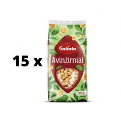 Нут Galinta, упаковка 15 шт. по 500 г цена и информация | Каши, крупы, хлопья | kaup24.ee