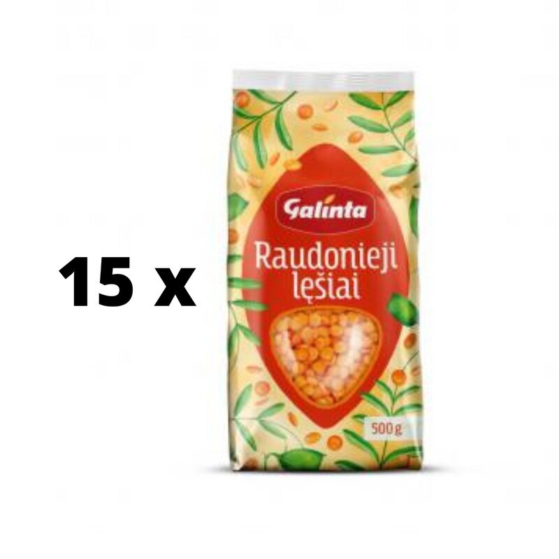 Punased läätsed Galinta, 500 g x 15 tk hind ja info | Kuivained, tangud, riis | kaup24.ee