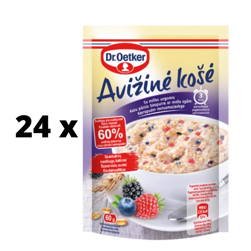 Kaerahelbed Dr. Oetker, metsamarjadega, 60 g x 24 pakk цена и информация | Kuivained, tangud, riis | kaup24.ee