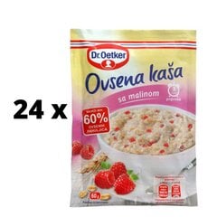 Каша овсяная Dr. Oetker с малиной, упаковка 24 шт. по 62 г. цена и информация | Каши, крупы, хлопья | kaup24.ee