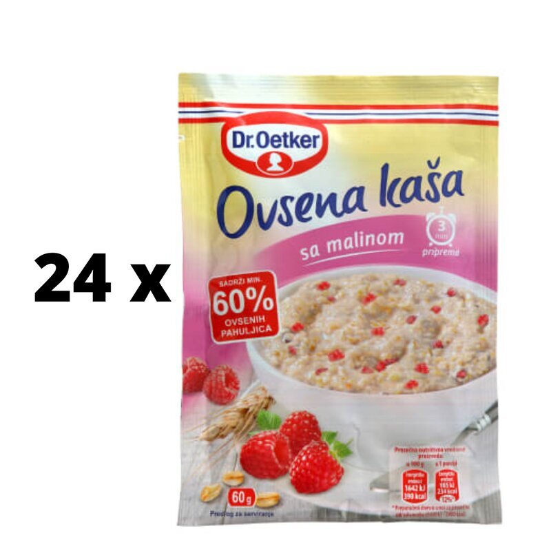 Kaerapuder Dr. Oetker vaarikatega, 60 g x 24 tk hind ja info | Kuivained, tangud, riis | kaup24.ee