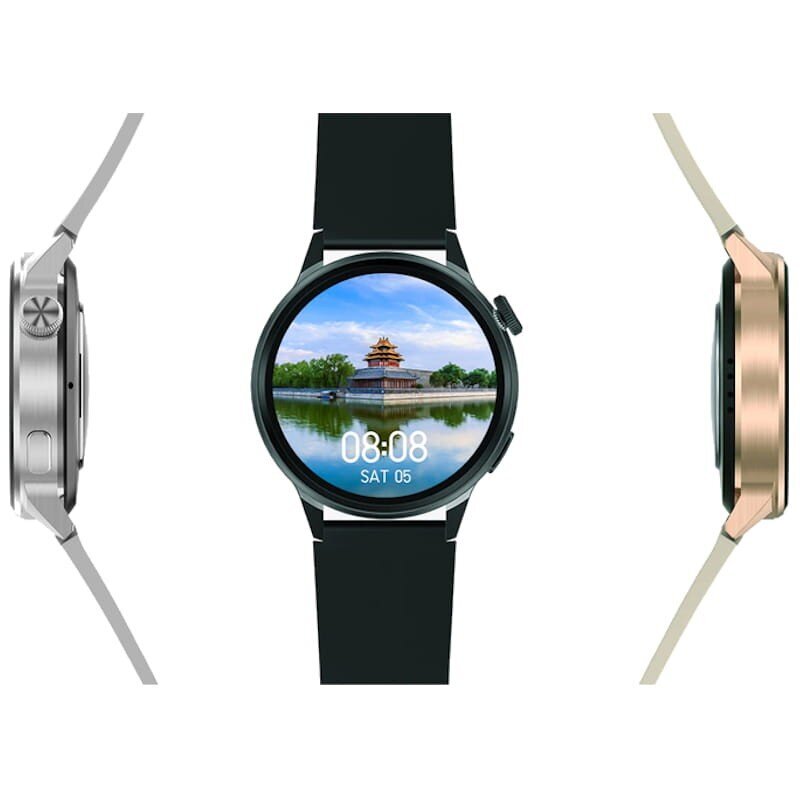 Naiste käekell Smart watch DT4 with wireless charger, must / hall цена и информация | Nutikellad (smartwatch) | kaup24.ee