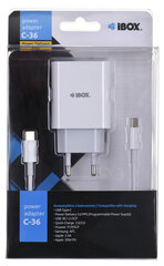 Ibox ILUC36W USB-C + USB-A hind ja info | Mobiiltelefonide laadijad | kaup24.ee