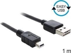 DelockUSB Mini AM-MBM5P EASY-USB 1m hind ja info | Kaablid ja juhtmed | kaup24.ee