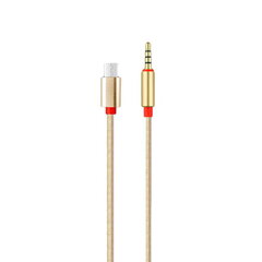 KIN KY-126 USB-C (tüüp C) kuni 3,5 mm helipistikuga AUX-kaabel mikrofoniliiniga Gold hind ja info | Kaablid ja juhtmed | kaup24.ee