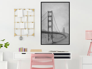 Poster Bridge in San Franciscos, must raam цена и информация | Картины, живопись | kaup24.ee