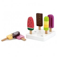 Деревянный набор для мороженого с подставкой, 6 шт. цена и информация | Игрушки для девочек | kaup24.ee