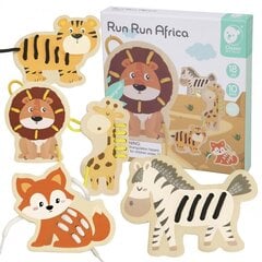 Puidust komplekt nööriga - Aafrika loomad, 10 tükki hind ja info | Imikute mänguasjad | kaup24.ee