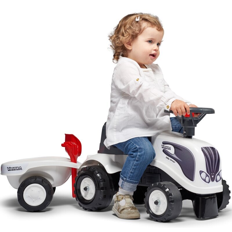 FalkBaby Valtra traktor koos haagisega, valge цена и информация | Imikute mänguasjad | kaup24.ee