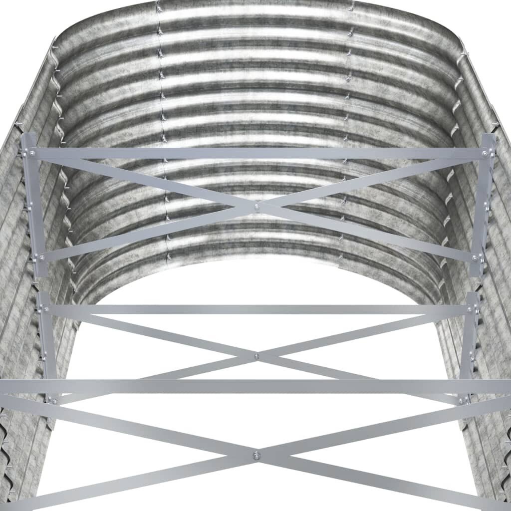 vidaXL aia taimekast, pulbervärvitud teras, 512 x 80 x 68 cm, hõbedane hind ja info | Istutus- ja turbapotid | kaup24.ee