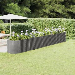 vidaXL aia taimekast, pulbervärvitud teras, 512 x 80 x 68 cm, hall цена и информация | Вазоны | kaup24.ee