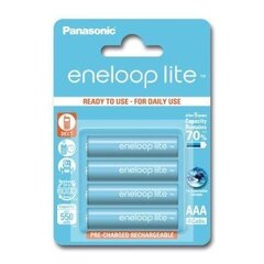 Panasonic Eneloop Lite R03/AAA 550mAh rechargeable  – 4 pcs blister цена и информация | Батарейки | kaup24.ee