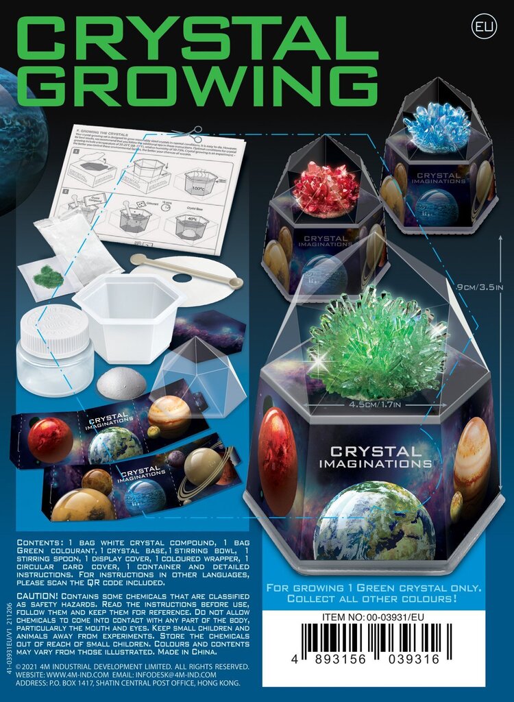 4M Kristallide kujutlusvõime - roheline цена и информация | Arendavad mänguasjad | kaup24.ee