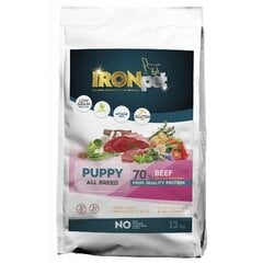 Koerte kuivtoit Ironpet Beef Puppy All Breed, kõikide tõugude kutsikatele kuni 1 aasta, 12 kg цена и информация |  Сухой корм для собак | kaup24.ee