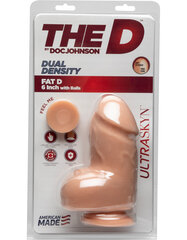 Doc Johnson The D Fat Ultraskyn 6 inch with Balls Телесного цвета цена и информация | Фаллоимитаторы | kaup24.ee