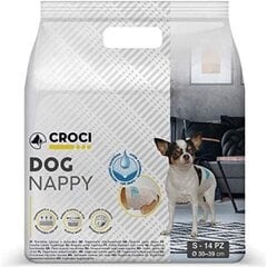 Croci Dog Nappy mähkmed koertele, suurus S, 30-39cm, 14tk. цена и информация | Средства по уходу за животными | kaup24.ee