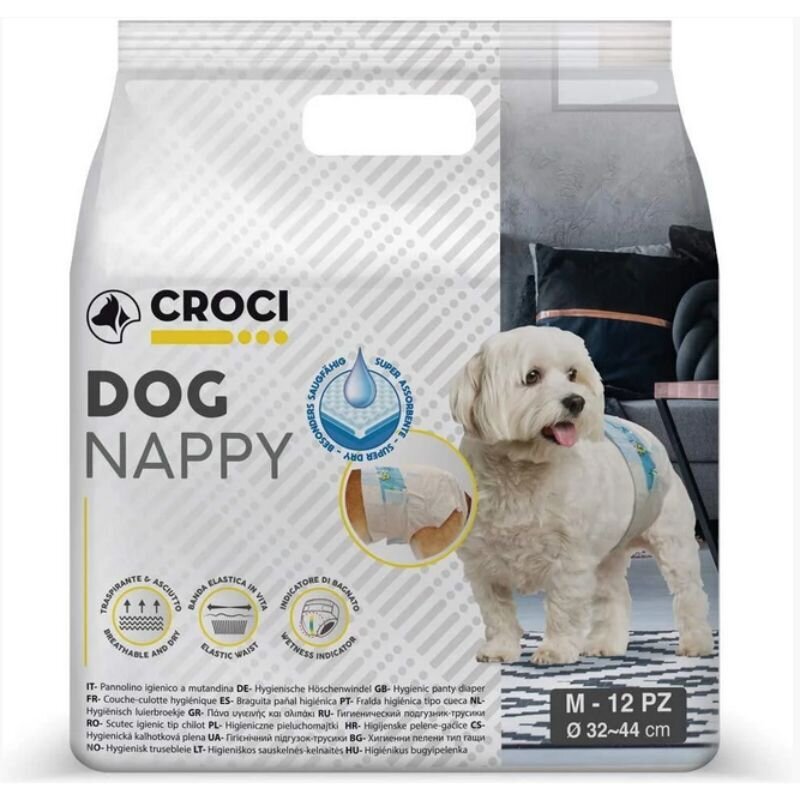 Croci Dog Nappy mähkmed koertele, M suurus, 32-44cm, 12tk. hind ja info | Hooldusvahendid loomadele | kaup24.ee