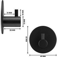 Крючок для ванной металлический самоклеящийся, черный цена и информация | Аксессуары для ванной комнаты | kaup24.ee