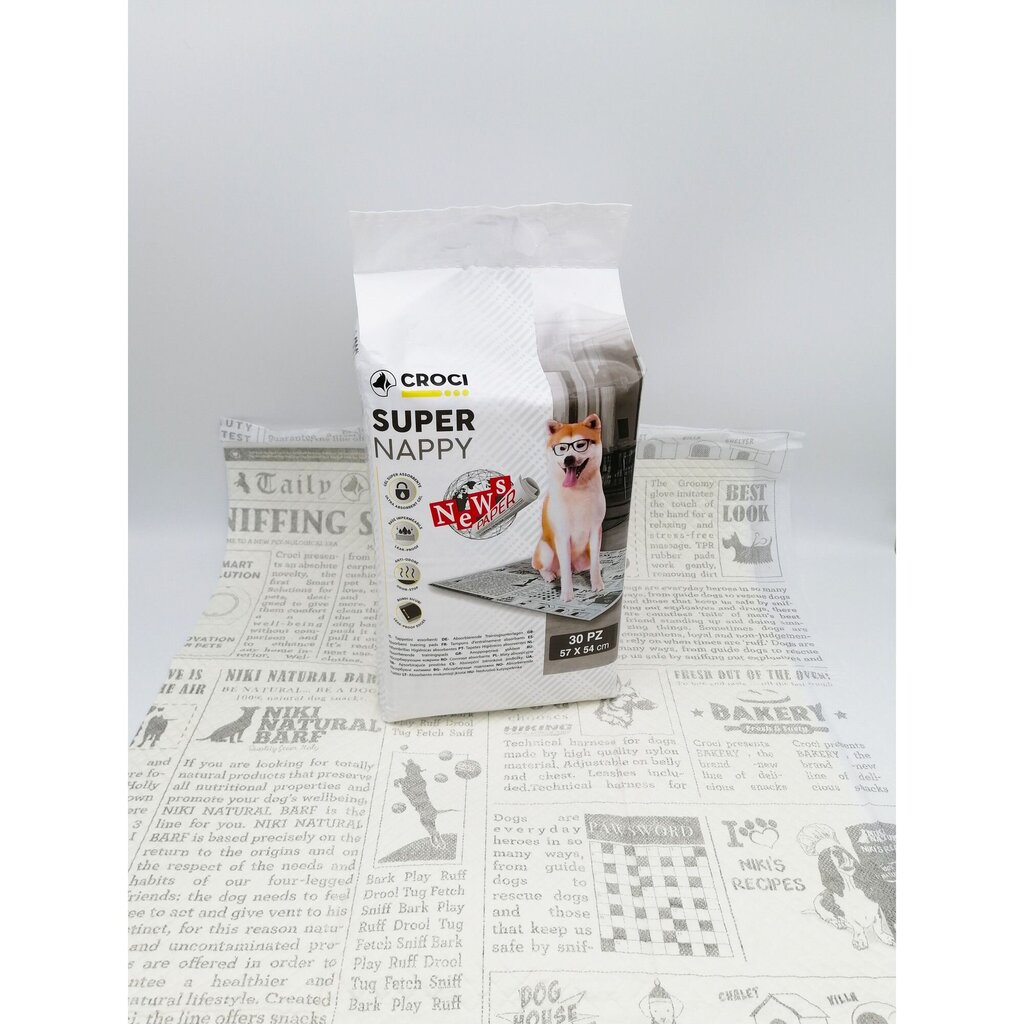 Croci Super Nappy News Paper matt, 57x54cm, 30tk. hind ja info | Hooldusvahendid loomadele | kaup24.ee