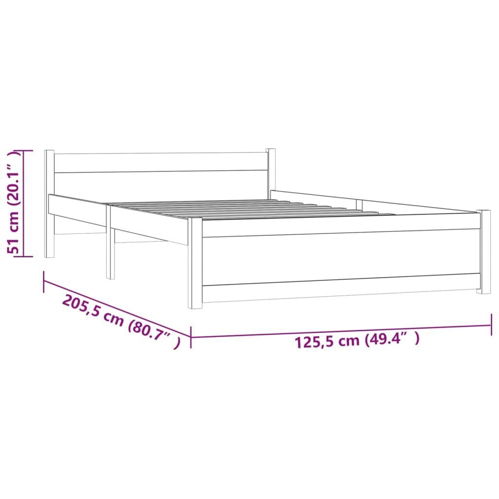 vidaXL voodiraam, valge, männipuit, 120 x 200 cm hind ja info | Voodid | kaup24.ee