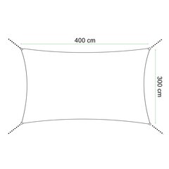 SN1052 Päikesevari 4x3 m цена и информация | Зонты, маркизы, стойки | kaup24.ee