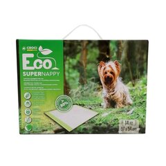 Croci Super Nappy Eco ökoloogiline põrandakate, 14tk, 57x54cm. цена и информация | Средства по уходу за животными | kaup24.ee