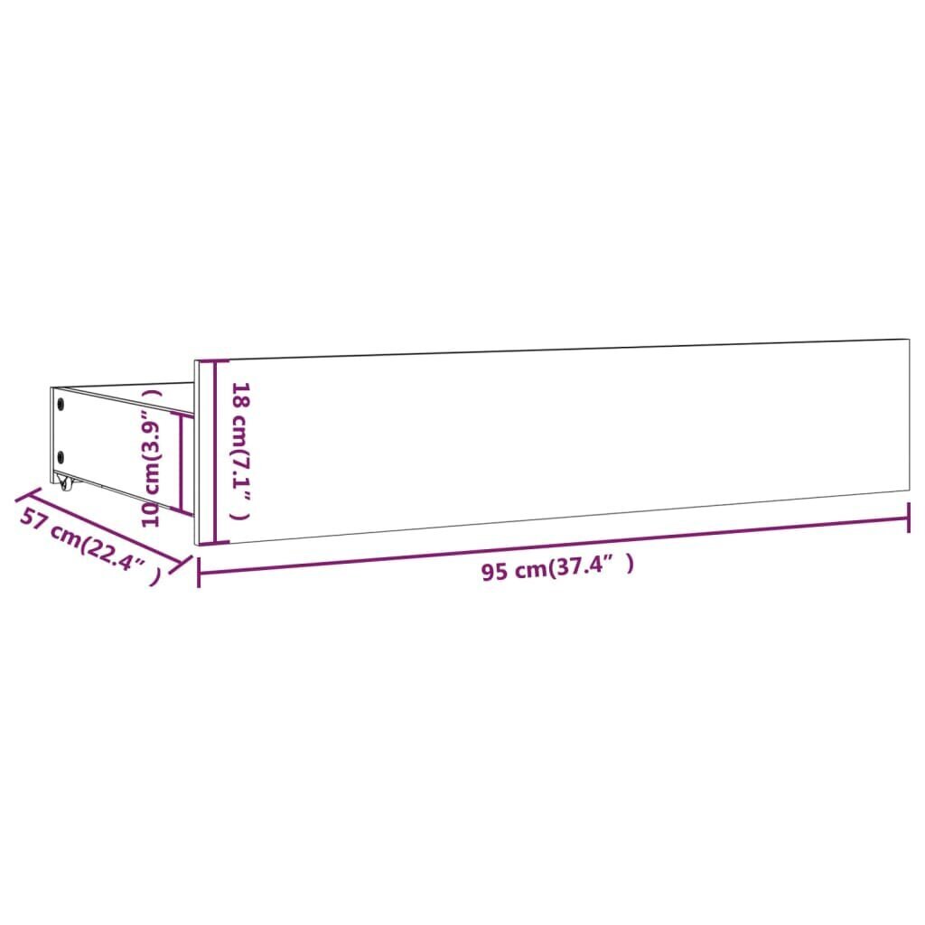 vidaXL sahtlitega voodiraam, valge, 200 x 200 cm hind ja info | Voodid | kaup24.ee