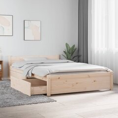 vidaXL sahtlitega voodiraam, 120 x 190 cm цена и информация | Кровати | kaup24.ee