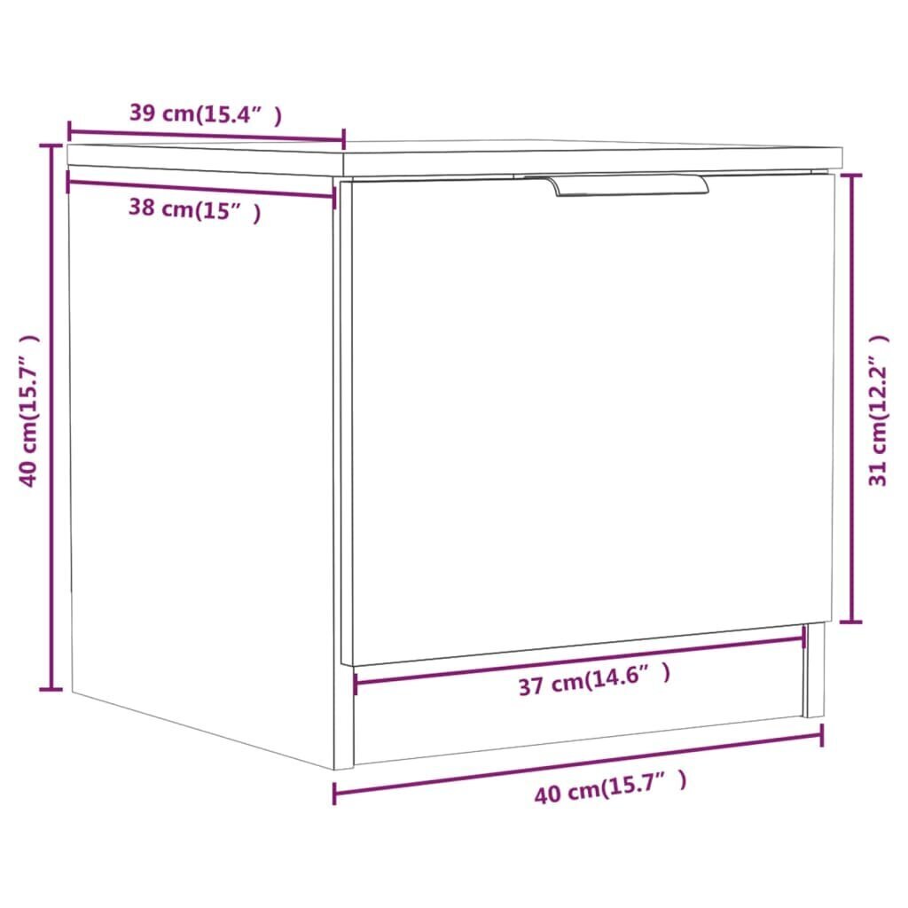 Voodikapid, 2 tk, must, 40 x 39 x 40 cm hind ja info | Öökapid | kaup24.ee