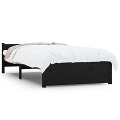 vidaXL voodiraam, must, männipuit, 75 x 190 cm цена и информация | Кровати | kaup24.ee