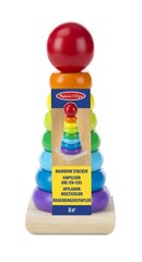 Деревянная пирамида Melissa & Doug Rainbow Stacker цена и информация | Drewniana Wieża Piramida Kura Nakładanie Kolorowych Kwadratów LD-15 15276 | kaup24.ee