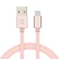 Swissten Textile Universal Quick Charge 3.1 USB-C Data and Charging Cable 1.2m Pink hind ja info | Mobiiltelefonide kaablid | kaup24.ee