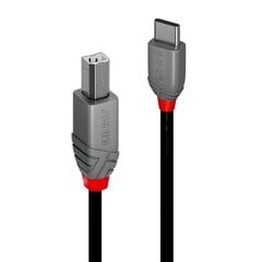 CABLE USB2 C-B 1M/ANTHRA 36941 LINDY цена и информация | Кабели для телефонов | kaup24.ee