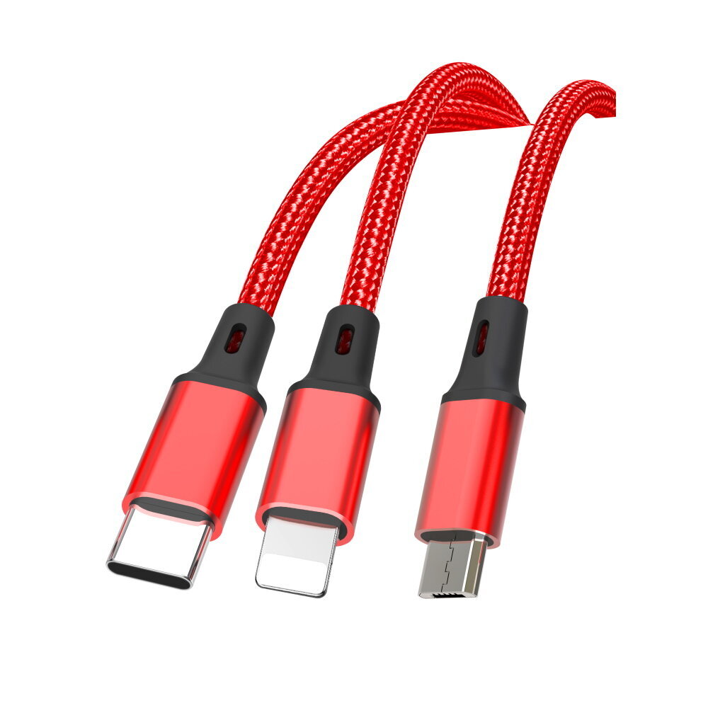 XO cable NB173 3in1, USB - Lightning + USB-C + microUSB, 1.2 m hind ja info | Mobiiltelefonide kaablid | kaup24.ee