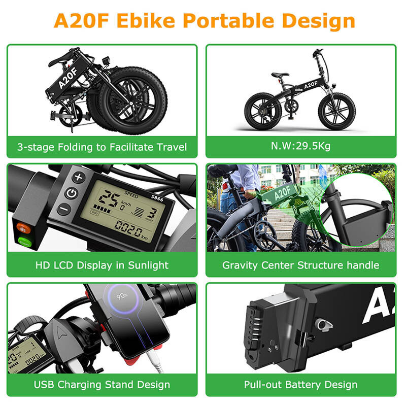 Elektriline jalgratas ADO A20F 20", valge hind ja info | Elektrirattad | kaup24.ee