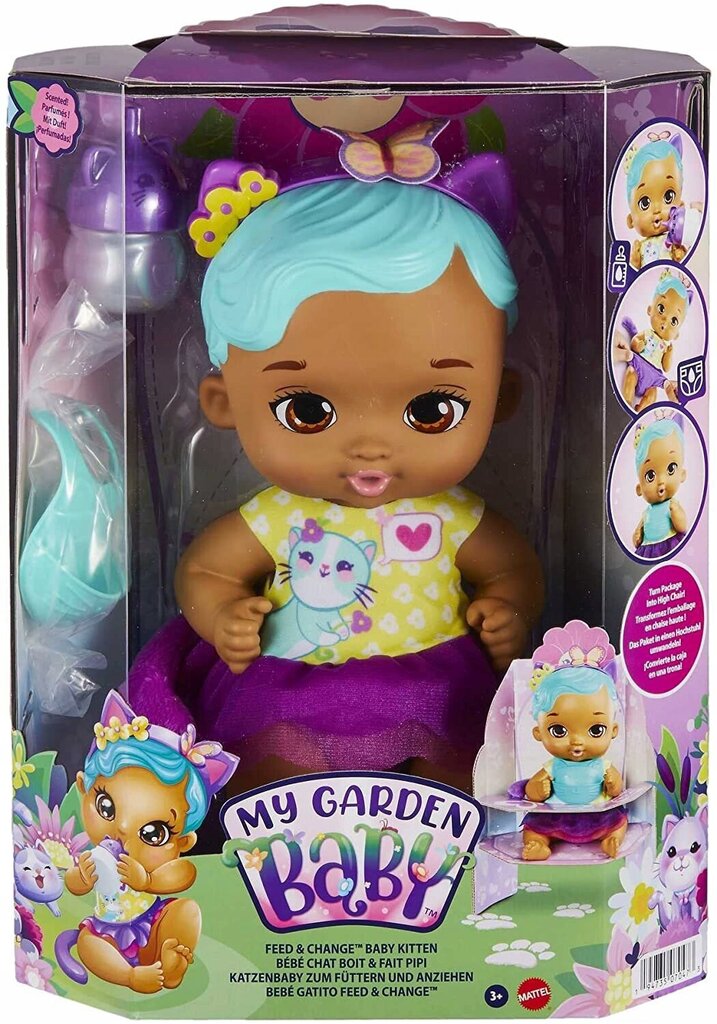 Nukk kassipoeg My Garden Baby Feed & Change, sinine цена и информация | Tüdrukute mänguasjad | kaup24.ee