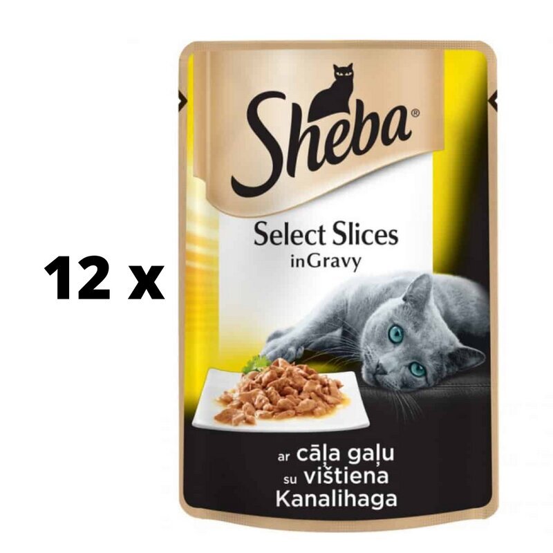 Kassitoit Sheba, kanaga, kottides, 85 g x 12 tk цена и информация | Konservid kassidele | kaup24.ee